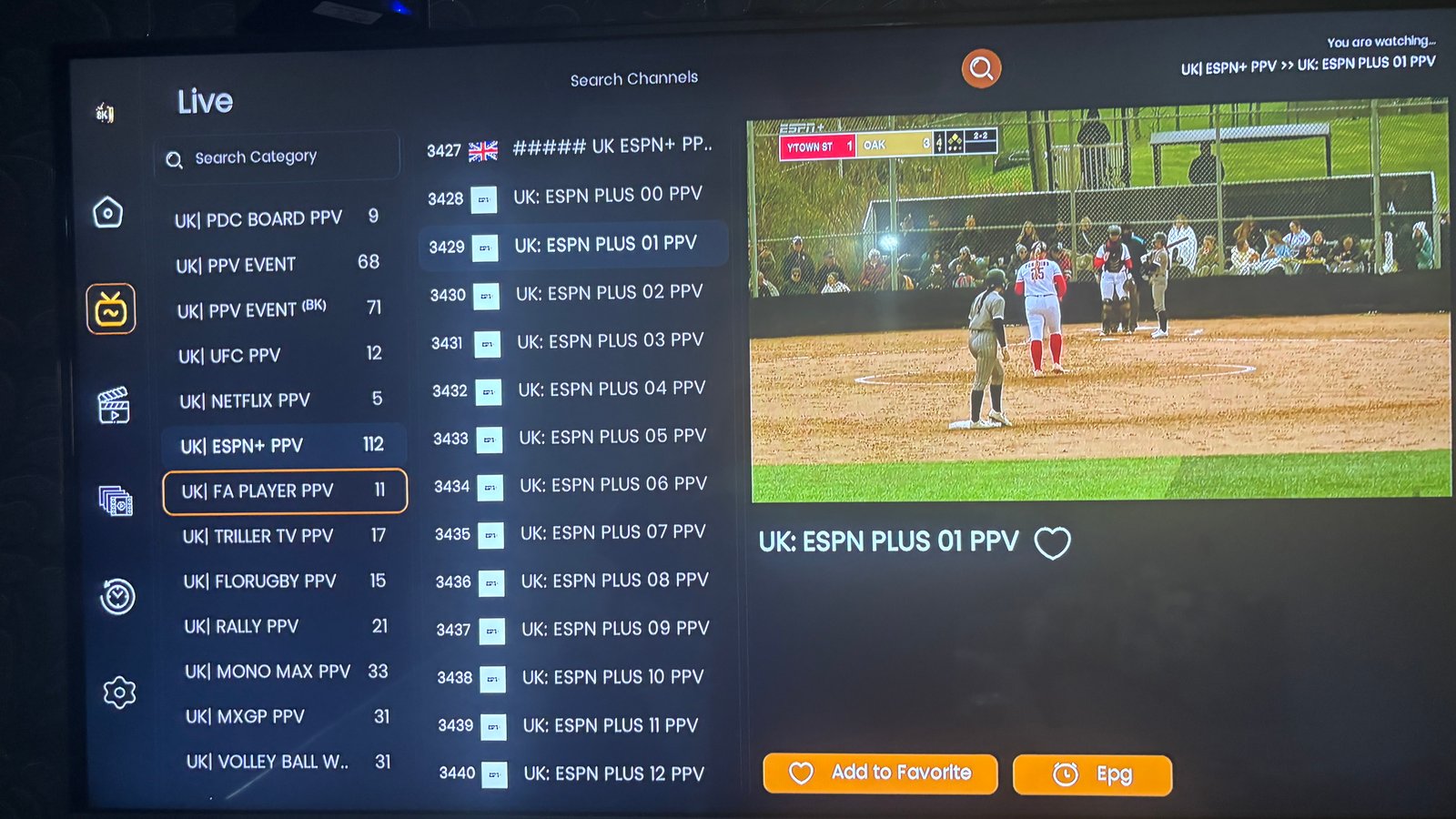 Strong 8K IPTV service showing premium streaming quality