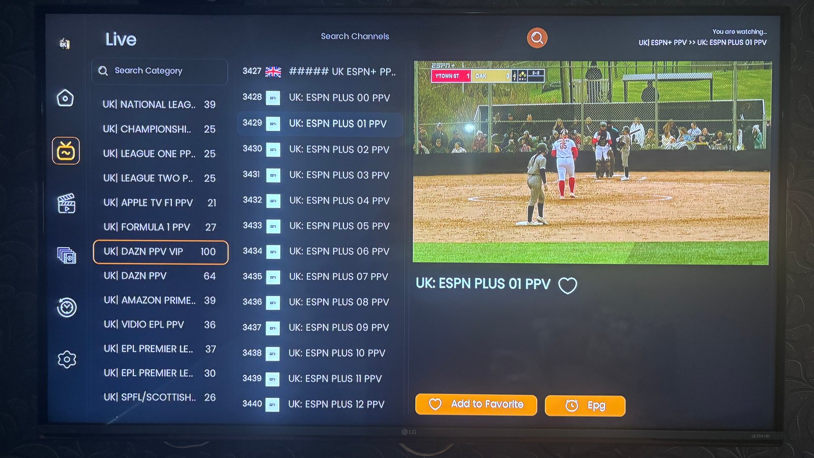 IPTV subscription comparison showing Strong 8K features