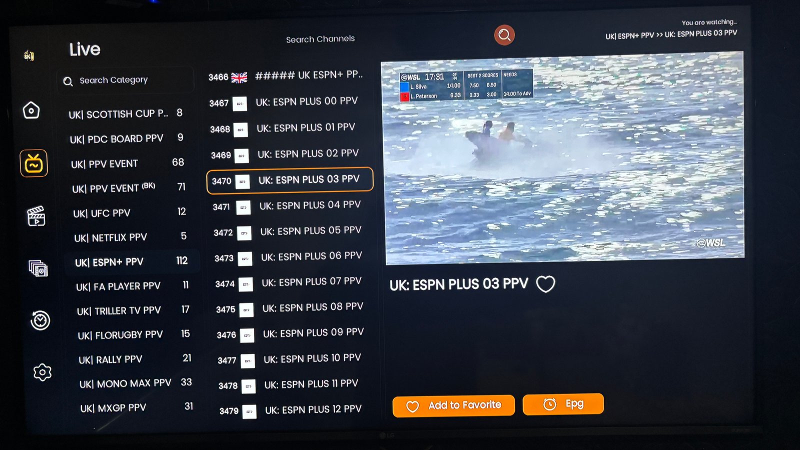 8K TV displaying crystal clear streaming quality with Strong 8K IPTV service